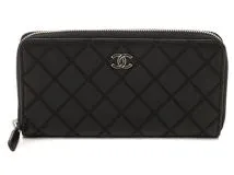 CHANEL　シャネル　ワイルドステッチ　ロングジップウォレット　ブラック　シルバー金具　ラムスキン　29番台【433】2147100512984