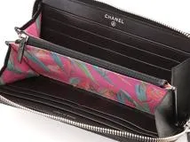 CHANEL　シャネル　ワイルドステッチ　ロングジップウォレット　ブラック　シルバー金具　ラムスキン　29番台【433】2147100512984