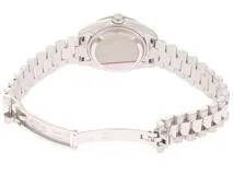 K番 ROLEX ロレックス 時計 デイトジャスト 179136G シルバー文字盤 PT ダイヤベゼル 10Pダイヤ プレジデントブレス 自動巻き レディース（2147100513080）M【200】