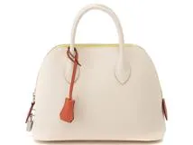 HERMES エルメス ボリード1923 25 トリコロール ハンドバッグ ヴォー・エプソン ナタ/ジョーヌシトロン/テールバテュ シルバー金具【434】