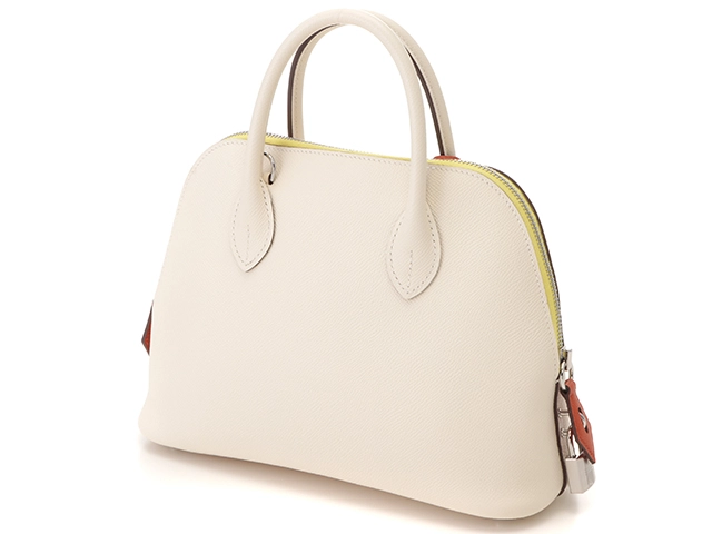 HERMES エルメス ボリード1923 25 トリコロール ハンドバッグ ヴォー・エプソン ナタ/ジョーヌシトロン/テールバテュ シルバー金具【434】