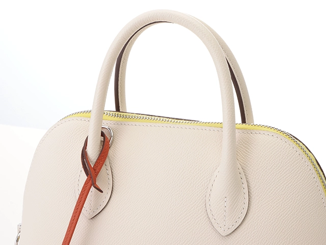 HERMES エルメス ボリード1923 25 トリコロール ハンドバッグ ヴォー・エプソン ナタ/ジョーヌシトロン/テールバテュ シルバー金具【434】