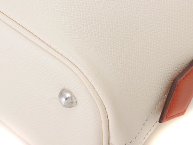 HERMES エルメス ボリード1923 25 トリコロール ハンドバッグ ヴォー・エプソン ナタ/ジョーヌシトロン/テールバテュ シルバー金具【434】