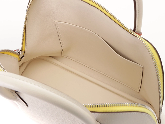 HERMES エルメス ボリード1923 25 トリコロール ハンドバッグ ヴォー・エプソン ナタ/ジョーヌシトロン/テールバテュ シルバー金具【434】