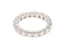 HARRY WINSTON　ハリーウィンストン　ラウンドカットプロングセットリング　フルエタニティ　プラチナ　PT950　4.5g　#6　【471】 L