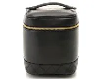 CHANEL　シャネル　ピコローレ　縦型バニティ　ブラック　メッキゴールド金具【472】YI