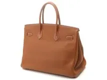 Hermès　エルメス　ハンドバッグ　バーキン35　ゴールド　シルバー金具　▢N刻印　2010年頃製造　【471】Ｌ