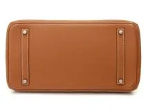 Hermès　エルメス　ハンドバッグ　バーキン35　ゴールド　シルバー金具　▢N刻印　2010年頃製造　【471】Ｌ