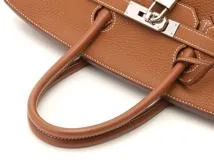 Hermès　エルメス　ハンドバッグ　バーキン35　ゴールド　シルバー金具　▢N刻印　2010年頃製造　【471】Ｌ