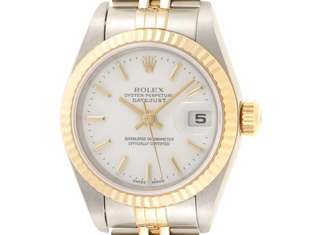 F番 ROLEX ロレックス 79173 デイトジャスト 18YG/SS ホワイト文字盤 レディース 腕時計（2147100519983）【200】C  の購入なら「質」の大黒屋（公式）