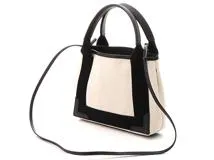 BALENCIAGA　バレンシアガ　ネイビーカバスＸＳ　ホワイト／ブラック　キャンバス／レザー　390346【208】2147100521412
