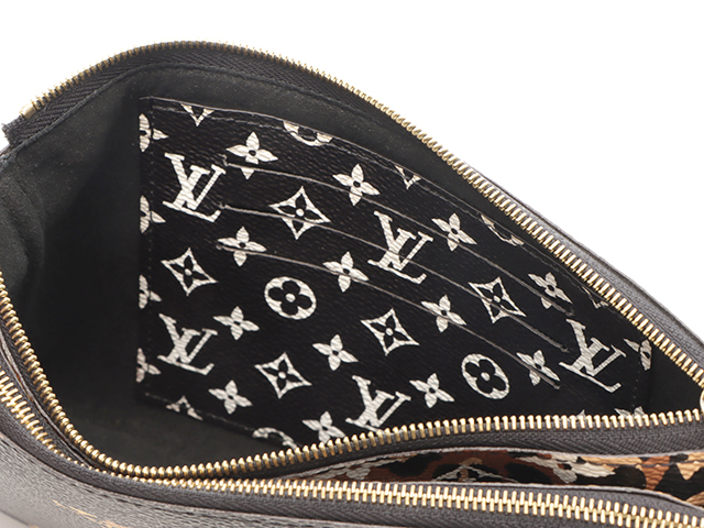 国内発送ヴィトン ジップ ポシェット 限定品 ジャングル Louis Vuitton ルイ・ヴィトン ポシェット・ドゥーブルジップ
