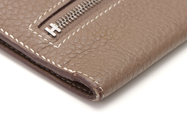 HERMES エルメス ドゴンロング 長財布 エトゥープ/SV トリヨン D刻印