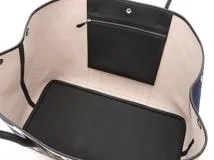 HERMES 　エルメス　ガーデンパーティGM/ヴォヤージュ　ブルーインディゴ/エクリュ/ベージュ/ノワール　トワル/ネゴンダ 　新品同様【472】N