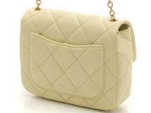 CHANEL シャネル ミニマトラッセ20 チェーンショルダー イエロー/ゴールド金具 ラムスキン AS3850 2147100523058 【432】