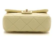 CHANEL シャネル ミニマトラッセ20 チェーンショルダー イエロー/ゴールド金具 ラムスキン AS3850 2147100523058 【432】