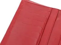 CHANEL　シャネル　マトラッセ　三つ折り長財布　レッド　ラムスキン　【431】