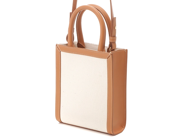 CELINE　セリーヌ　ミニバーティカルカバ　ナチュラル　タン　キャンバス　カーフ　193302BNZ.02NT【431】2147100523706
