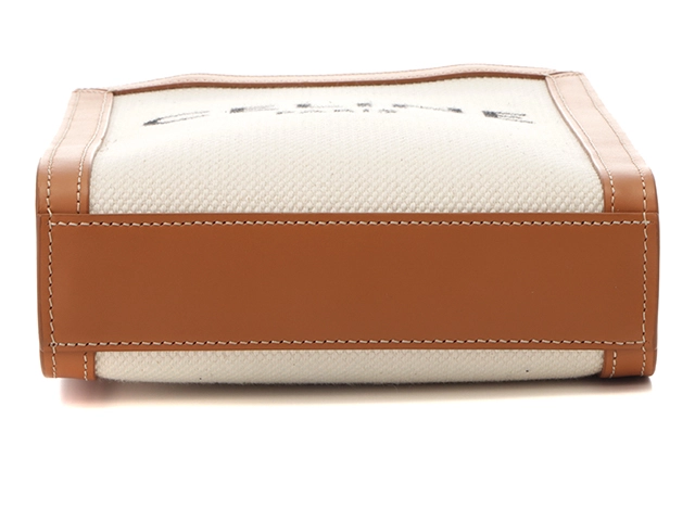 CELINE　セリーヌ　ミニバーティカルカバ　ナチュラル　タン　キャンバス　カーフ　193302BNZ.02NT【431】2147100523706