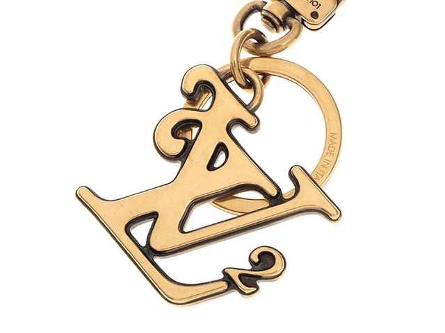 LOUIS VUITTON　ルイヴィトン　キーホルダー　ポルトクレ・スクエアードＬＶ　メッキGP　MP2715　NIGOコラボ【472】HG