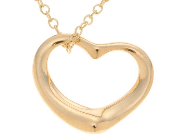 TIFFANY＆CO ティファニー オープンハート ネックレス K18イエロー  