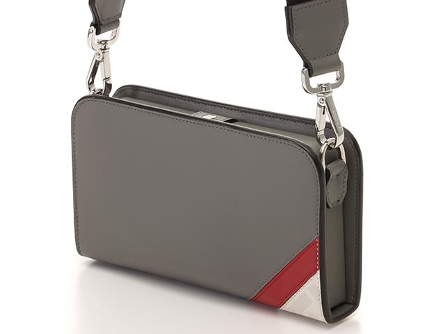 FENDI フェンディ ズッカ クロスボディウォレット グレー