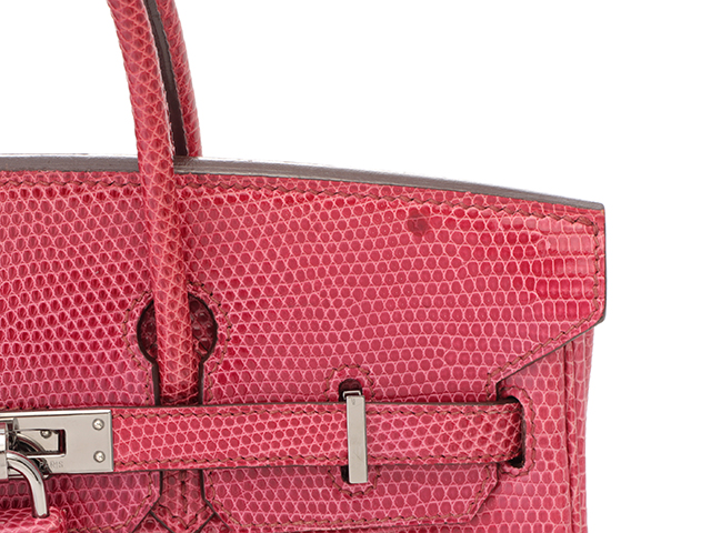 HERMES エルメス ハンドバッグ バーキン25 フューシャピンク リザード