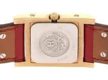 HERMES　エルメス　メドール　110131　ホワイト文字盤　GP/革　クオーツ　レディース　時計　2147100527339【430】