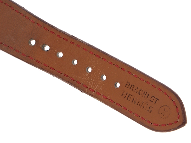 HERMES エルメス メドール 110131 ホワイト文字盤 GP/革 クオーツ レディース 時計 2147100527339【430】