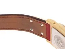 HERMES　エルメス　メドール　110131　ホワイト文字盤　GP/革　クオーツ　レディース　時計　2147100527339【430】