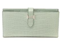 HERMES エルメス 財布・小物 ベアンスフレ ヴェールドー アリゲーター マット シルバー金具 Z刻印 2147100531312 【430】