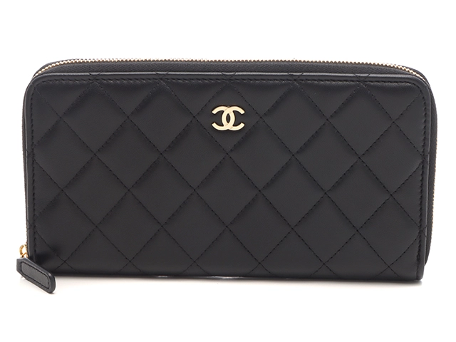 CHANEL シャネル クラシック ロングジップウォレット マトラッセ ラウンドファスナー長財布 ブラック ゴールド金具 AP0242【472】AH  の購入なら「質」の大黒屋（公式）