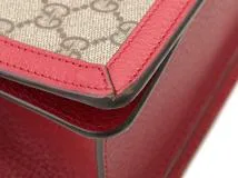 GUCCI　グッチ　ハンドバッグ　クイーンマーガレット　２ｗａｙバッグ　ベージュ／レッド　ＰＶＣ／レザ　476541　2147100537079【437】