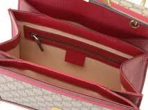 GUCCI　グッチ　ハンドバッグ　クイーンマーガレット　２ｗａｙバッグ　ベージュ／レッド　ＰＶＣ／レザ　476541　2147100537079【437】