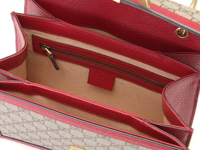 GUCCI グッチ ハンドバッグ クイーンマーガレット 2wayバッグ ベージュ/レッド PVC/レザ 476541 2147100537079【437】