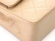 CHANEl シャネル　マトラッセWフラップ23 Wチェーンショルダー　ライトベージュ　GP　【471】2147100537468