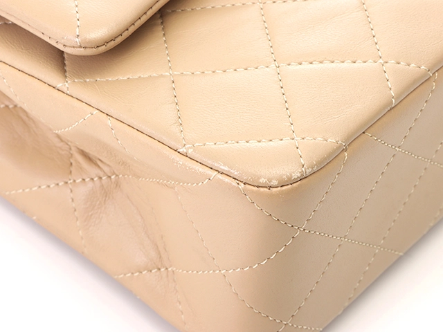 CHANEl シャネル マトラッセWフラップ23 Wチェーンショルダー ライトベージュ GP 【471】2147100537468