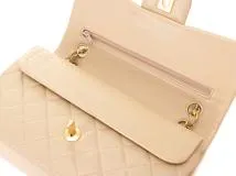CHANEl シャネル　マトラッセWフラップ23 Wチェーンショルダー　ライトベージュ　GP　【471】2147100537468