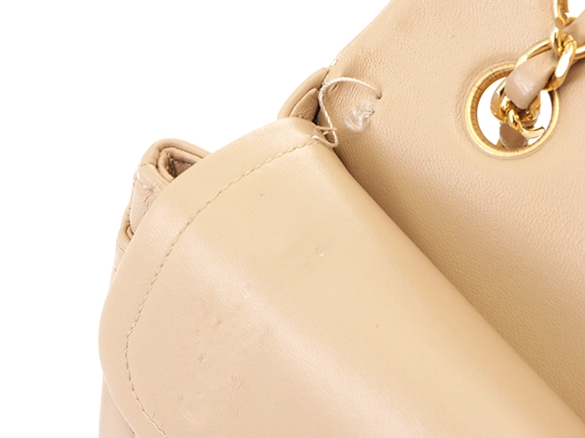 CHANEl シャネル マトラッセWフラップ23 Wチェーンショルダー ライトベージュ GP 【471】2147100537468