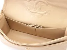 CHANEl シャネル　マトラッセWフラップ23 Wチェーンショルダー　ライトベージュ　GP　【471】2147100537468