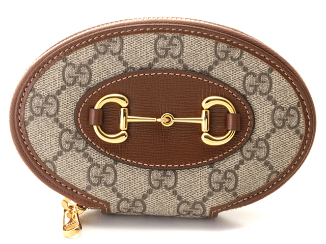 GUCCI　グッチ　ホースビット1955　GGスプリーム　PVC/レザー　ブラウン/ベージュ　622040　コインケース　2147100537475【207】