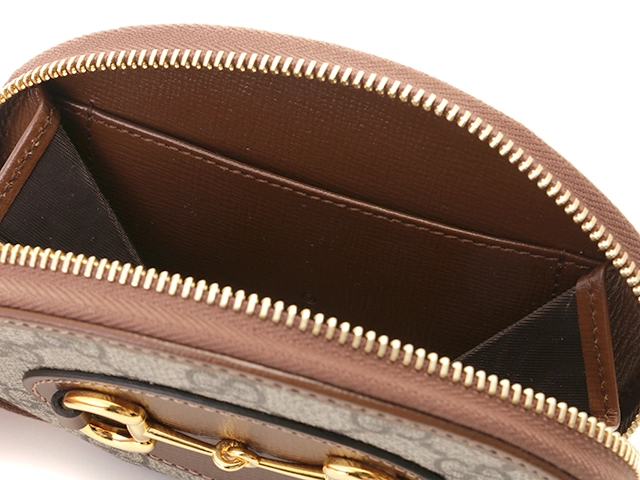 GUCCI　グッチ　ホースビット1955　GGスプリーム　PVC/レザー　ブラウン/ベージュ　622040　コインケース　2147100537475【207】
