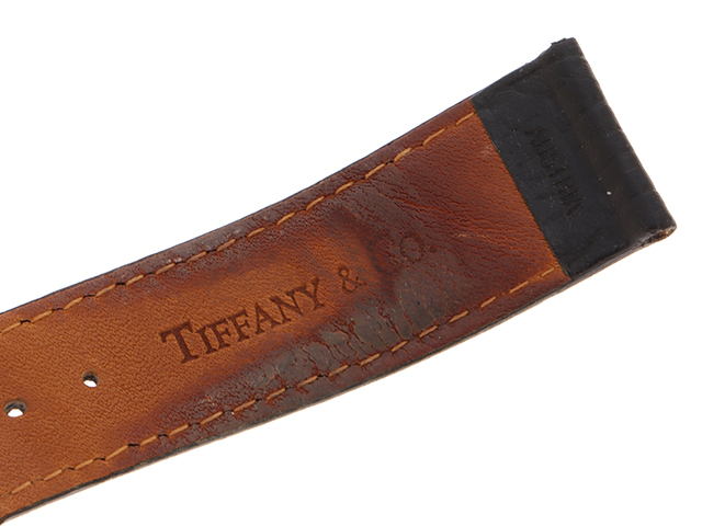 TIFFANY＆Co ティファニー アトラス クロノグラフ SS ステンレススチール レザーベルト グレー クォーツ 【460】2147100538359