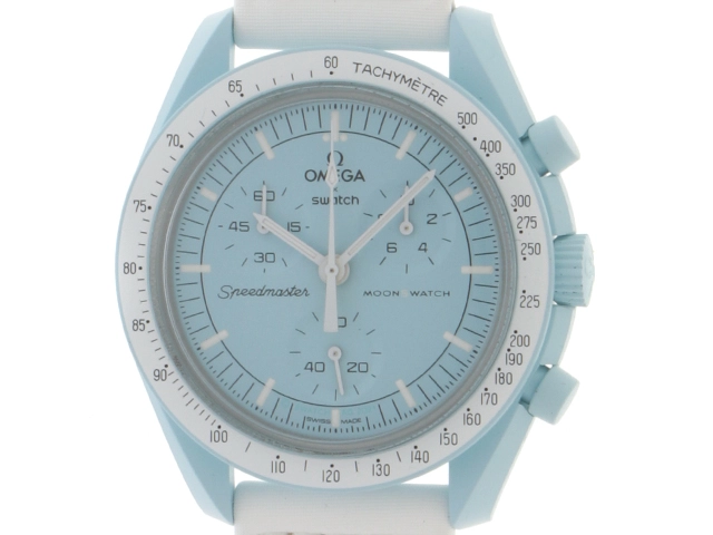 SWATCH スウォッチ MISSION TO MERCURY オメガコラボ S033L100 アイスブルー バイオセラミック メンズ クォーツ  2147100540048【431】 の購入なら「質」の大黒屋（公式）