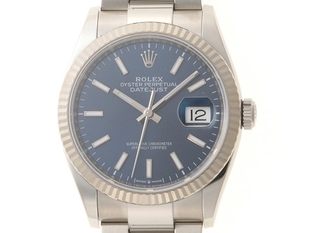 ROLEX　ロレックス　ギャラ有　デイトジャスト　126234　ステンレス/ホワイトゴールド　SS/WG　ブルー　メンズ　自動巻き【432】2147100544435