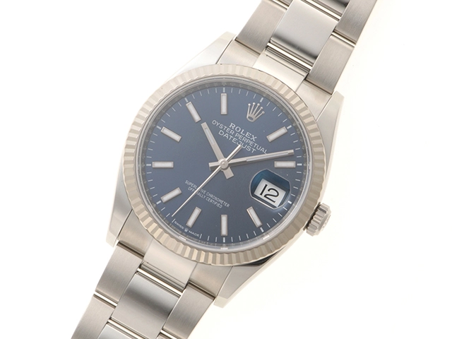 ROLEX　ロレックス　ギャラ有　デイトジャスト　126234　ステンレス/ホワイトゴールド　SS/WG　ブルー　メンズ　自動巻き【432】2147100544435