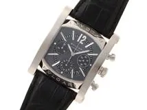 BVLGARI　ブルガリ　アショーマ48mm　AA48SCH　ネイビー文字盤　SS/革　自動巻き　オートマチック　メンズ腕時計【431】