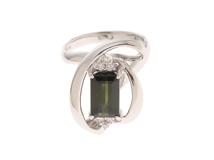 JEWELRY ノンブランドジュエリー リング 12号 プラチナ900/グリーントルマリン2.33ct/ダイヤモンド0.13ct/重さ約8.3g【472】YY