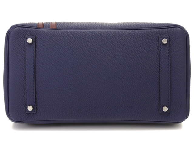 【大黒屋ECサイト・店頭限定】　HERMES　エルメス　ハンドバッグ　バーキン35オフィサー　トゴ　ブルーアンクル/ボルドー　SV金具　C刻印・2018年頃製造【472】HA