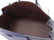 【大黒屋ECサイト・店頭限定】　HERMES　エルメス　ハンドバッグ　バーキン35オフィサー　トゴ　ブルーアンクル/ボルドー　SV金具　C刻印・2018年頃製造【472】HA